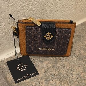 Nanette Lepore Brown and Black Key & Card Holder